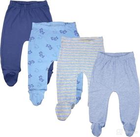 img 4 attached to Soft Cotton Spandex Pants 🩴 with Feet for 123 Bear Babies