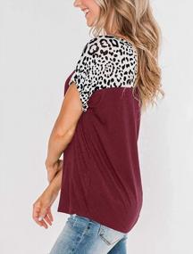 img 2 attached to Minclouse Women'S Summer Leopard Print Tops Short Sleeves Cute T Shirts Casual Crew Neck Tunic Tees