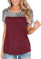 minclouse women's summer leopard print tops short sleeves cute t shirts casual crew neck tunic tees logo