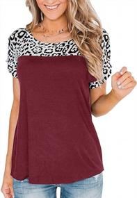 img 4 attached to Minclouse Women'S Summer Leopard Print Tops Short Sleeves Cute T Shirts Casual Crew Neck Tunic Tees