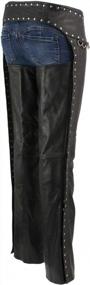 img 1 attached to Classic Black Motorcycle Leather Chaps For Women - Xelement XS7590 'Riveted', Size Large