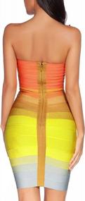 img 3 attached to Rainbow Bodycon Party Dress With Strapless Bandage Detailing For Women