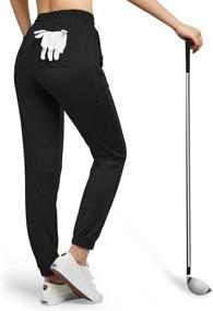 img 4 attached to Women'S Tapered Golf Pants Stretch Joggers 4 Pockets Casual Lounge Travel Workout