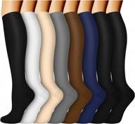компрессионные носки 15-20 мм рт. ст. для женщин и мужчин - лучшая поддержка для медсестер, медицинских профессионалов, бегунов и спортсменов (8 пар) логотип