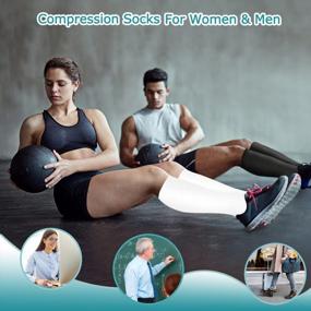 img 3 attached to 15-20MmHg Compression Socks For Women & Men - Best Support For Nurses, Medical Professionals, Runners & Athletes (8 Pairs)