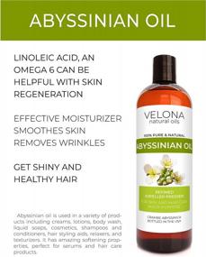 img 3 attached to Velona'S 100% чистое абиссинское масло холодного отжима для ухода за волосами и телом - 32 унции | Добейтесь потрясающих результатов