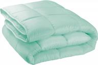 mint green microfiber all-season down alternative comforter - quilted duvet insert or stand-alone box stitched design - machine washable twin size logo