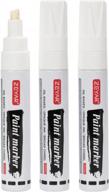 get creative and permanent with zeyar jumbo paint markers - ideal for plastic, wood, rock, metal and glass - waterproof, smear proof chisel point ink - set of 3 white colors logo