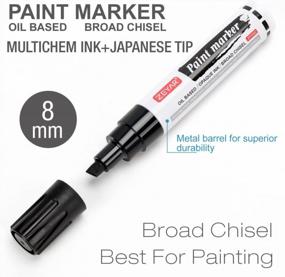 img 2 attached to Get Creative And Permanent With ZEYAR Jumbo Paint Markers - Ideal For Plastic, Wood, Rock, Metal And Glass - Waterproof, Smear Proof Chisel Point Ink - Set Of 3 White Colors