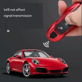 img 2 attached to Jaronx 3PCS Glossy Red Remote Key Covers for Porsche Boxster Turbo Cayenne Panamera Macan Cayman 911 - Painted Keyless Entry Skin Protectors - Key Fob Shell Cover