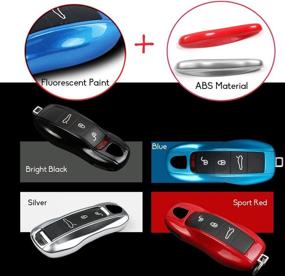 img 1 attached to Jaronx 3PCS Glossy Red Remote Key Covers for Porsche Boxster Turbo Cayenne Panamera Macan Cayman 911 - Painted Keyless Entry Skin Protectors - Key Fob Shell Cover