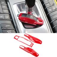 jaronx 3pcs glossy red remote key covers for porsche boxster turbo cayenne panamera macan cayman 911 - painted keyless entry skin protectors - key fob shell cover логотип