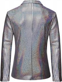 img 2 attached to Shiny Metallic Sequin Disco Suit For Men - Two-Piece Set With Jacket And Pants By LucMatton