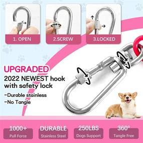 img 2 attached to 🐾 50-Foot Heavy Duty Dog Tie Out Cable for Large Dogs, Chew Proof Dog Chains for Yard, Durable Carabiner Dog Leash, Tether for Yard & Camping