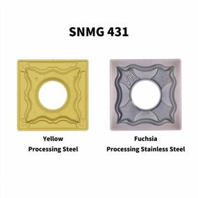 img 2 attached to 3/4 Inch CNC Lathe External Turning Tool Holder MSSNR2020K12 With 2 Indexable Carbide Inserts SNMG431 For Turning Yellow-Processed Steel And Fuchsia-Processed Stainless Steel