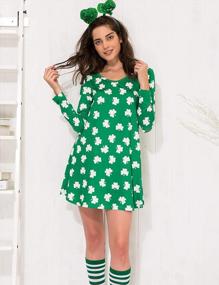 img 3 attached to Aphratti Women'S Long Sleeve St Patricks Cute Clover Print Casual Flare Dress