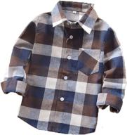 👕 premium yinggeli flannel boys' tops, tees & shirts with little sleeve button design logo