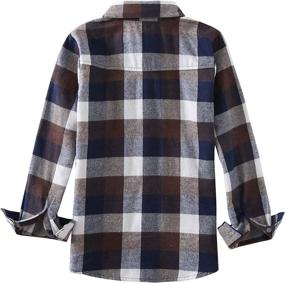 img 3 attached to 👕 Premium Yinggeli Flannel Boys' Tops, Tees & Shirts with Little Sleeve Button Design