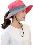 women's uv protection sun hat w/ cooling mesh & ponytail hole - foldable for travel & outdoor fishing logo