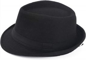 img 1 attached to Stylish Unisex Trilby Fedora Hat From Melesh For Timeless Fashion