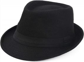 img 4 attached to Stylish Unisex Trilby Fedora Hat From Melesh For Timeless Fashion