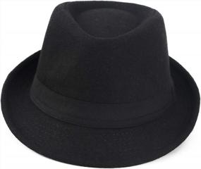 img 3 attached to Stylish Unisex Trilby Fedora Hat From Melesh For Timeless Fashion