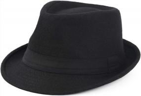 img 2 attached to Stylish Unisex Trilby Fedora Hat From Melesh For Timeless Fashion
