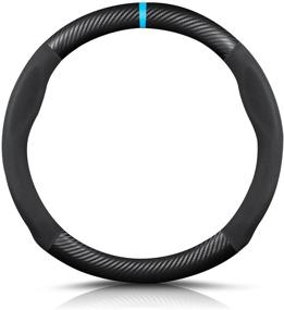 img 4 attached to 🏎️ Эргокрышка на руль Ergocar из углеродного волокна и микрофибры - премиум защита из искусственной кожи для рулей круглой формы диаметром 15 дюймов - дышащая и впитывающая пот - идеально подходит для спортивных автомобилей.