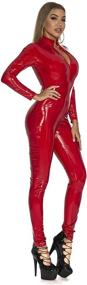 img 3 attached to Panegy Leather Bodysuit Clubwear Jumpsuit Women's Clothing via Jumpsuits, Rompers & Overalls