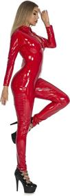 img 2 attached to Panegy Leather Bodysuit Clubwear Jumpsuit Women's Clothing via Jumpsuits, Rompers & Overalls