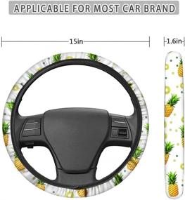 img 2 attached to WELLFLYHOM Hippie Steering Wheel Cover For Women Girly Car Accessories With With Handbrake Cover Gear Shift Knob Cover Colorful Flowers Car Wheel Protector Universal Trucks SUV Auto Interior Decor