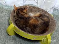 img 1 attached to Reversible Cat Scratcher Cardboard Lounge Bowl Pad - Pawise Kitty Scratching Relaxing Pad review by Carlos Damain