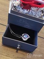 img 1 attached to Preserved Blue Led Rose Necklace With Love Heart Jewelry And Music Box Keepsake - Perfect Anniversary, Christmas, And Birthday Gift For Women, Mom, And Girlfriend review by Phil Oliveira