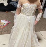 img 1 attached to Abaowedding Kids Trailing Gowns with Lace Embroidery and Sheer Long Sleeves review by Mike West