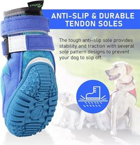 img 1 attached to WOWLAND Dog Shoes for Dogs - Winter Snow and Hot Pavement Dog Boots with Anti-Slip Sole, Breathable Dog Booties Paw Protectors for Hiking and Walking, Blue, 4PCS