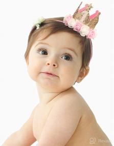 img 4 attached to 🎉 BIRSAT 1st Birthday Crown for Baby Girl: Cute Dog Birthday Hat with Rose Buds, Bandana & Cat Party Supplies