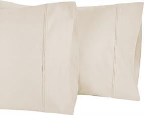 img 3 attached to 🛏️ SUPERIOR 1200TC Egyptian Cotton King Pillowcase Set, Soft & Breathable, Solid Ivory Color