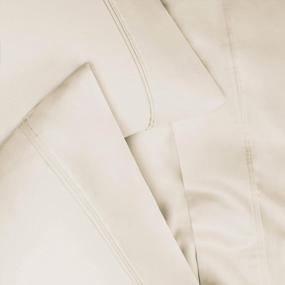 img 4 attached to 🛏️ SUPERIOR 1200TC Egyptian Cotton King Pillowcase Set, Soft & Breathable, Solid Ivory Color