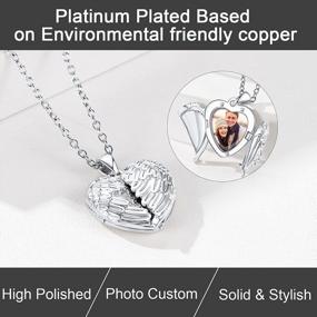 img 1 attached to SILVERCUTE 925 Sterling Silver Customizable Photo Lockets: Heart/Round/Oval Shape, Holds 1-2 Pictures, Perfect Gift For Women And Girls, Chain Length Options Available