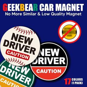 img 3 attached to GEEKBEAR New Driver Magnet For Car (Black/Black) – Student Driver Magnet For Car – New Driver Bumper Safety Sign – Rookie Novice Driver Magnet And Decals – Be Patient Vehicle Sticker (1 Pack)