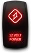 12 volt power - red - stark 5-pin laser etched led rocker switch dual light - 20a 12v on/off logo