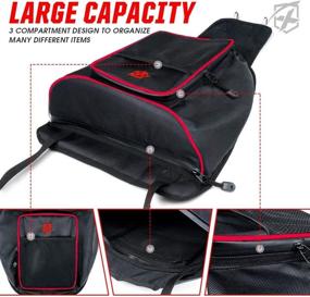 img 2 attached to 🔴 Xprite UTV RZR Center Seat Storage Bag for Polaris Razor 570 800 S 900 1000 XP Turbo (2008-2021) | Water Resistant Zippers | Offroad Cab Pack Pocket - Red