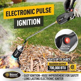 img 3 attached to 🔥 Efficient 700,000 BTU Propane Torch Weed Burner - Electronic Pulse Ignition, 10FT Hose for Bonfires, Weeds, Snow Ice, and Wood Burning (AAA Battery not included)
