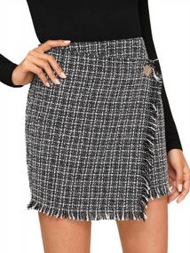 img 2 attached to Chic And Comfy: WDIRARA Women'S Mid Waist Plaid Mini Skirt For Casual Style