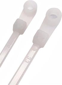 img 4 attached to 8 Inch 50-lb Mounting Hole Cable Ties: 100 Pack of Nail Screw Wire Hole Zip Ties (100 Clear/Natural)