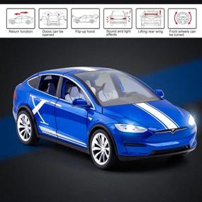 img 2 attached to 1:24 Model X Diecasts Pull Back Car Model With Lights And Music, Big Car Toy Gifts For Car Fans Blue