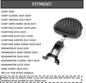 img 3 attached to 🏍️ Enhance Your Riding Comfort with the Diamond Plug-In Driver Backrest Pad for Indian Chief Motorcycles (Type C) - 2014-2022 Models