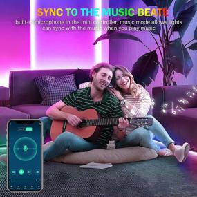 img 3 attached to Tenmiro 32.8Ft RGB LED Smart Music Sync Color Changing Strip Lights With Remote For Bedroom, Kitchen, Home, TV, Parties And Festivals