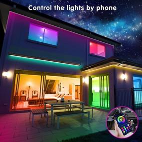 img 2 attached to Tenmiro 32,8 фута RGB LED интеллектуальные светодиодные полоски со сменой цвета в ритме музыки с пультом дистанционного управления для спальни, кухни, дома, телевизора, вечеринок и фестивалей