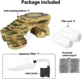 img 1 attached to 🐢 Hypool Turtle Tank Filter: Basking Platform & Low Level Water Filtration for Amphibians and Reptiles, Suitable for 5-30 Gallon Terrariums